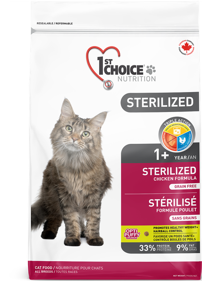 Nourriture humide pour chat adulte stérilisé - pâté de poulet - 1st Choice  Canada